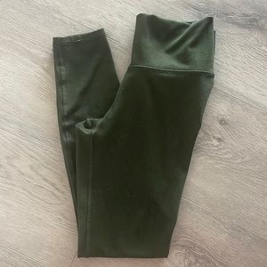 Fabletics power hold leggings. Dark, heathered dark green. Size XS. 7/8 length